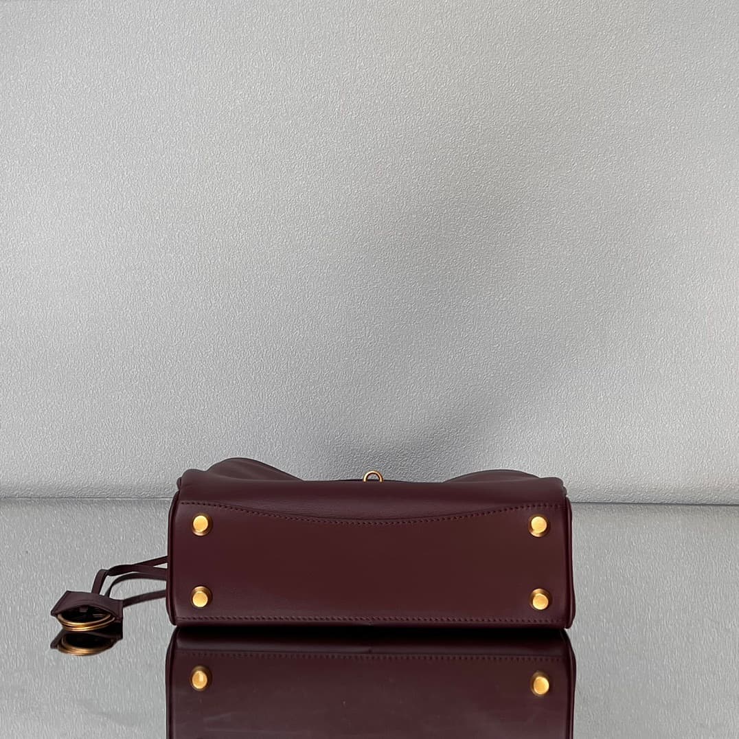 Balenciaga Rodeo Small Bag in Dark Burgundy Leather With Gold-Tone Metal TOP