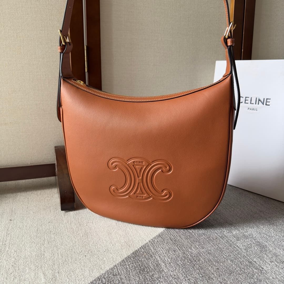 Celine Heloise Bag in Tan Supple Grained Calfskin High
