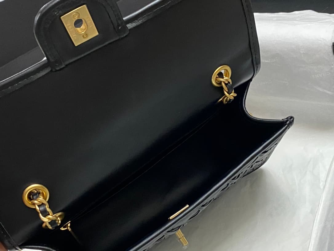 Chanel Small Flap Bag Metallized Braided Calfskin & Gold-Tone Metal  Black AS4797 High