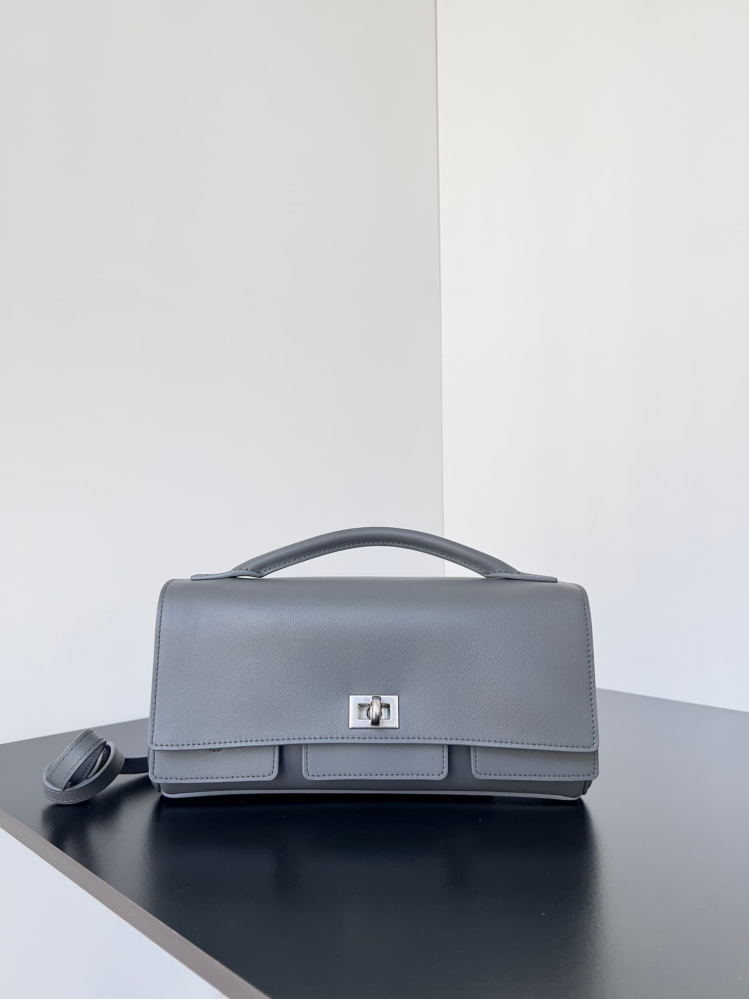 Balenciaga Bel Air Small Clutch On Strap smooth leather High
