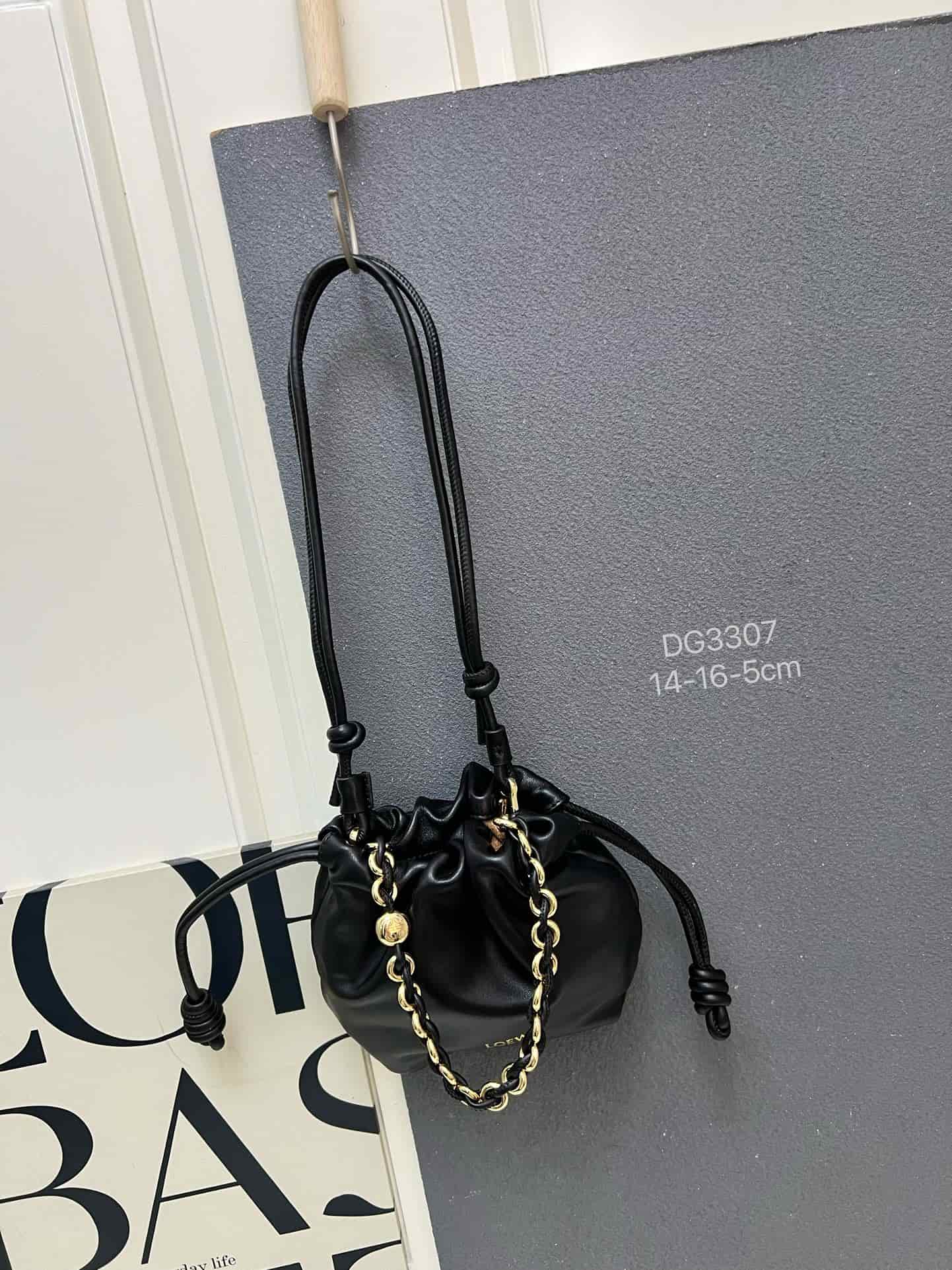 Loewe Mini Flamenco purse in black lambskin DG3307 High