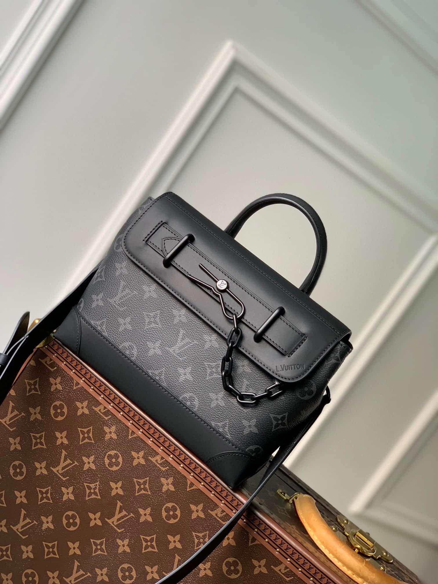Louis Vuitton Steamer PM Monogram Eclipse coated canvas M46953 High