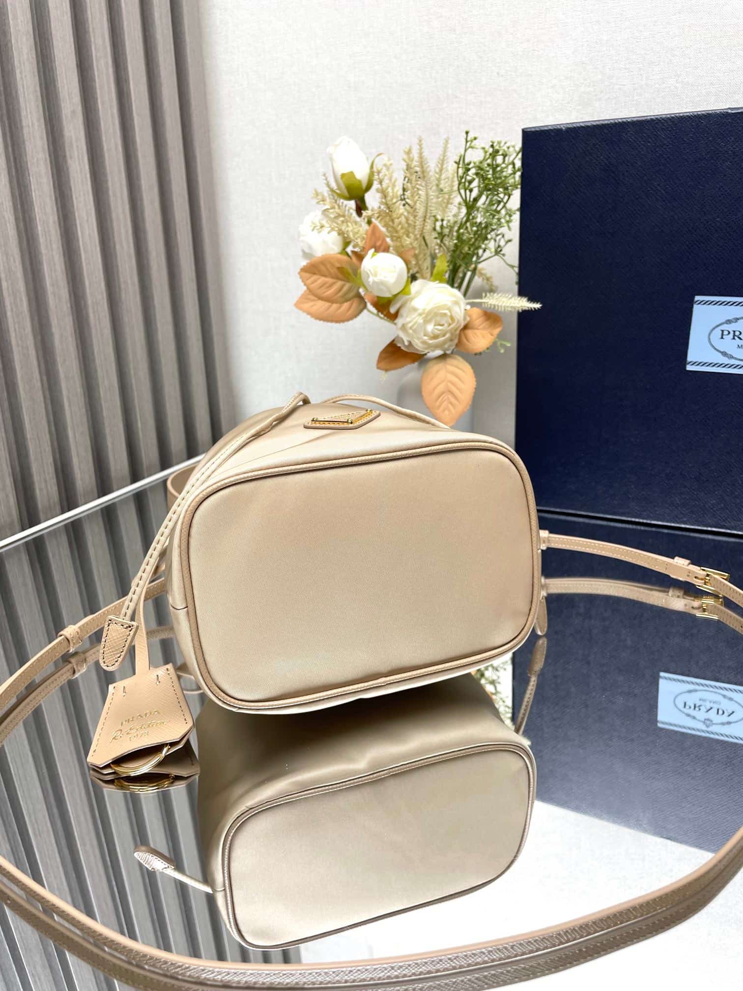 Prada Re-Edition 1978 Re-Nylon mini-bag 1BE067 Desert Beige High