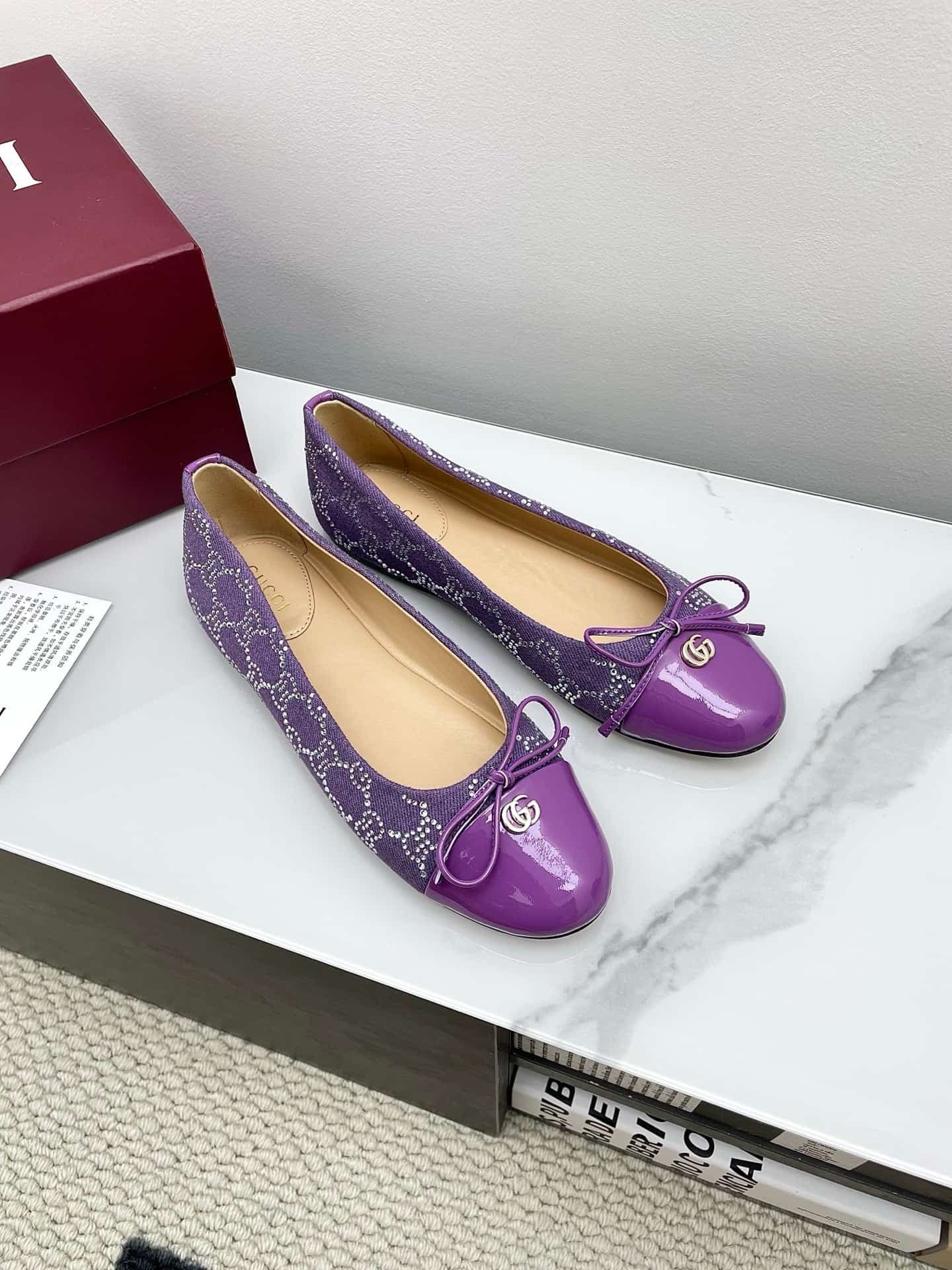 Gucci GG crystal ballet flat Shoes Women