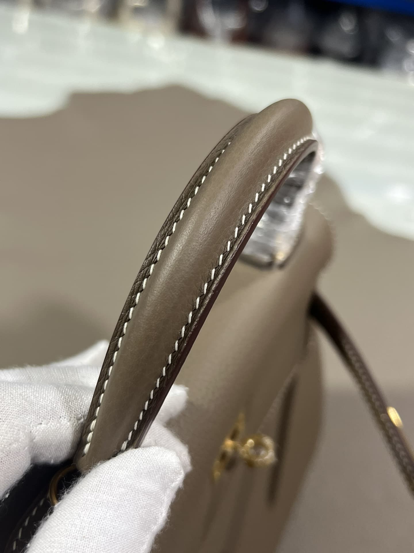 Hermes Kelly 25/28/32cm Retourne Bag Togo Leather In Etoupe WAX High
