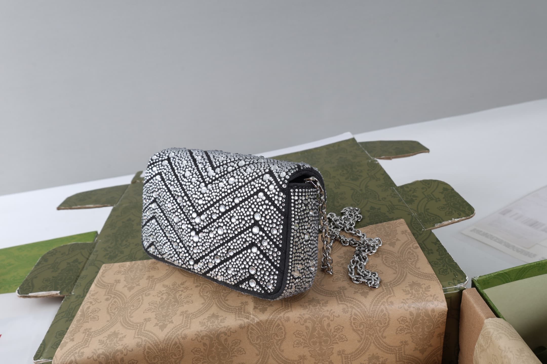 Gucci GG Marmont Mini shoulder bag in crystals 841290 High