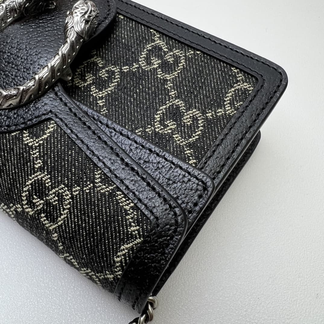 Dionysus GG Supreme super mini bag 476432 Denim Black high