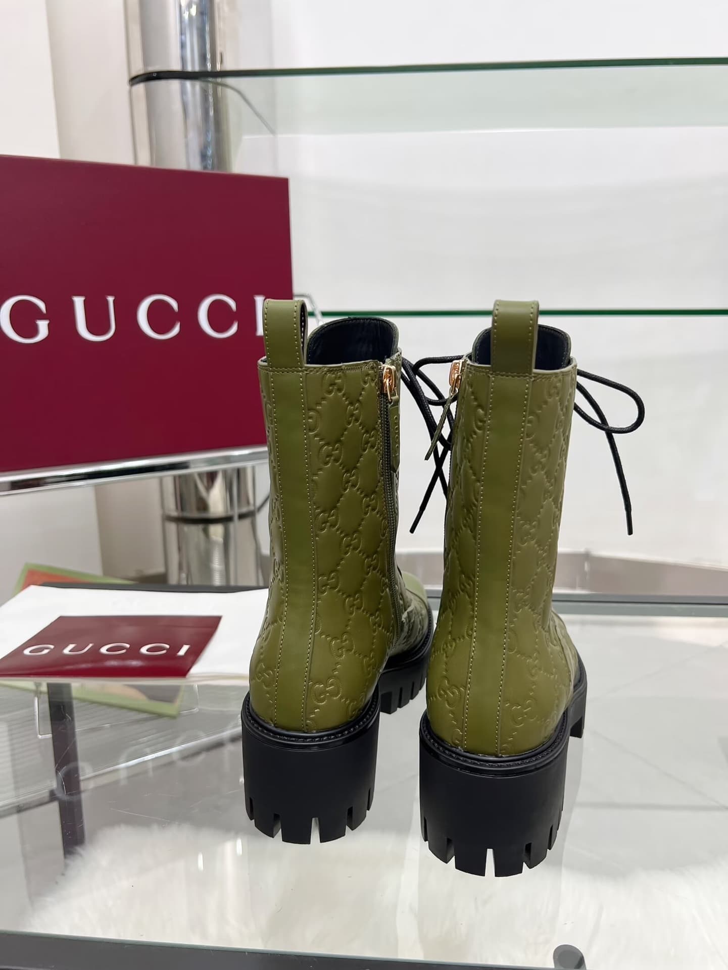 Gucci Women's lace-up ankle boots with GG