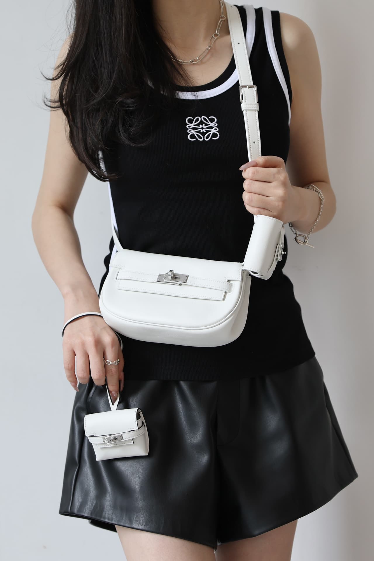 Hermes Kelly Moove Swift Leather Silver/Gold Metal WAX High