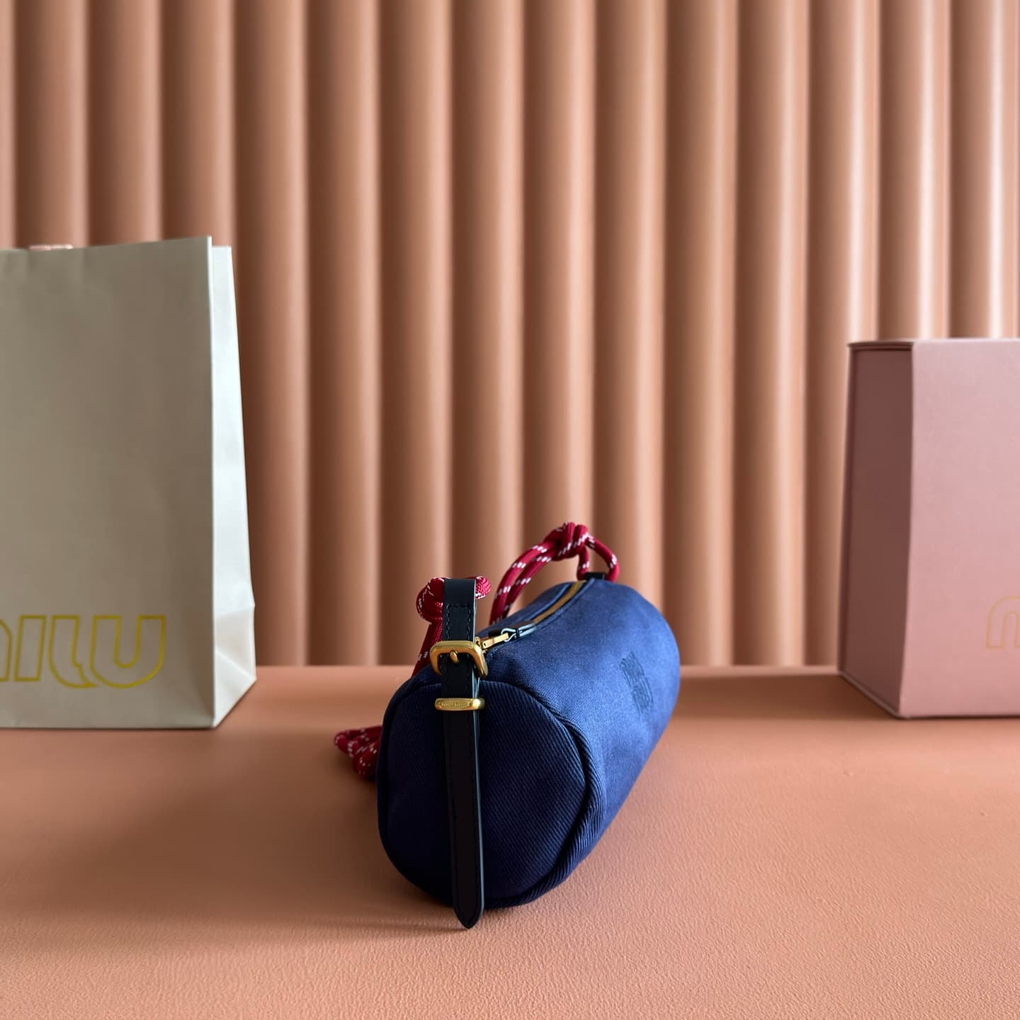 Miu Miu Gabardine pouch Indigo/Amaranth 5NE853 TOP