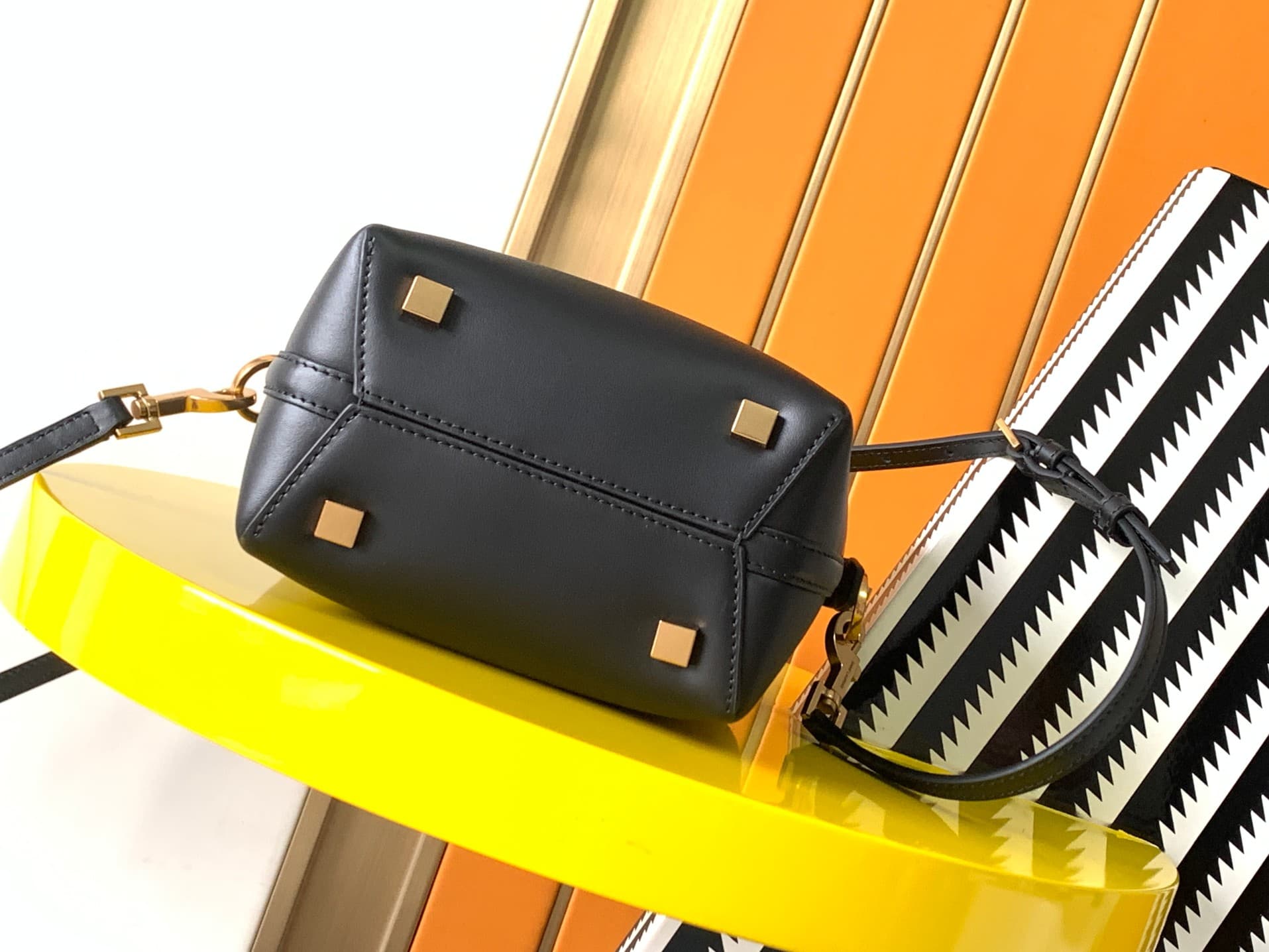 Saint Laurent Le 37 mini black leather bucket bag High