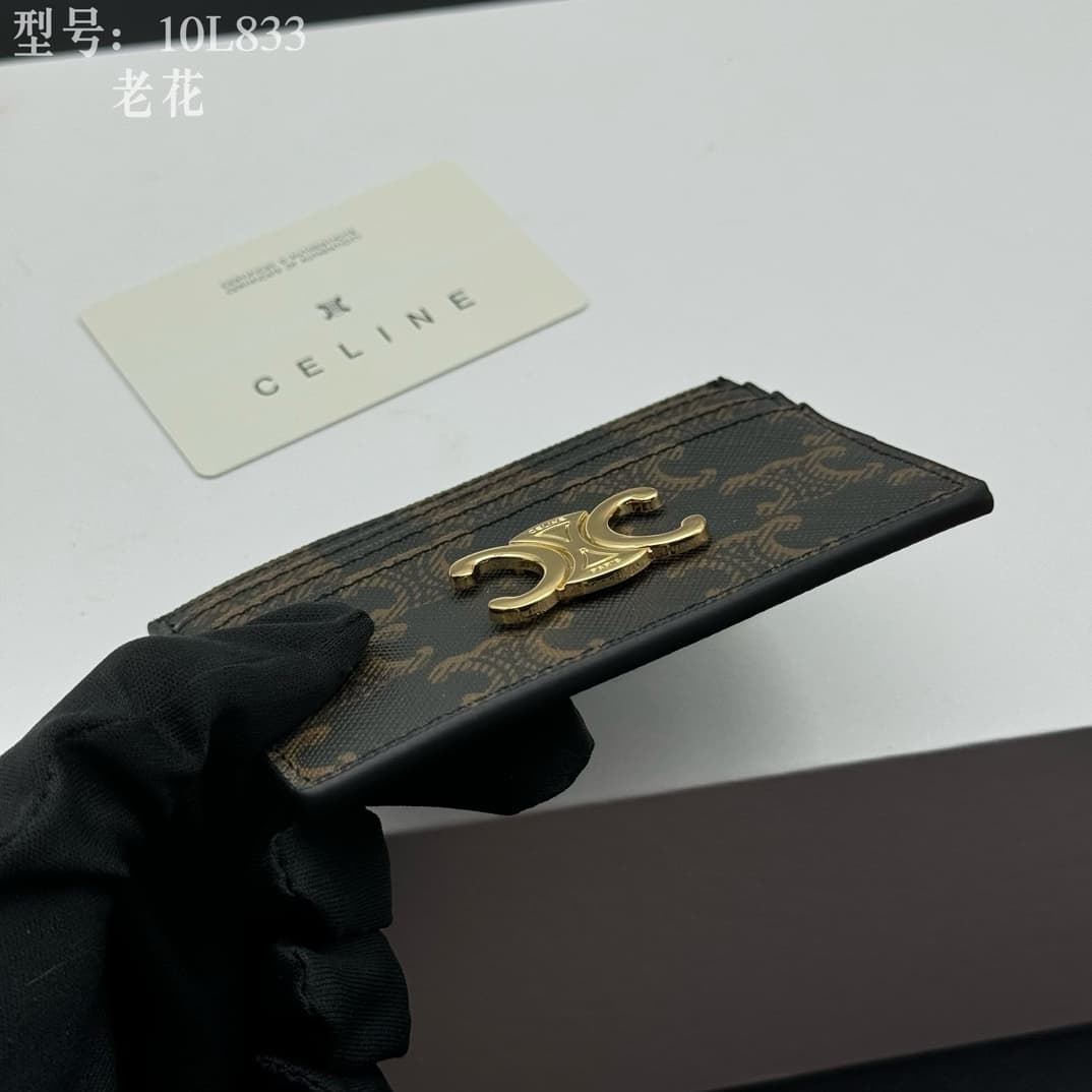 Celine Triomphe Card Holder in Triomphe Canvas High