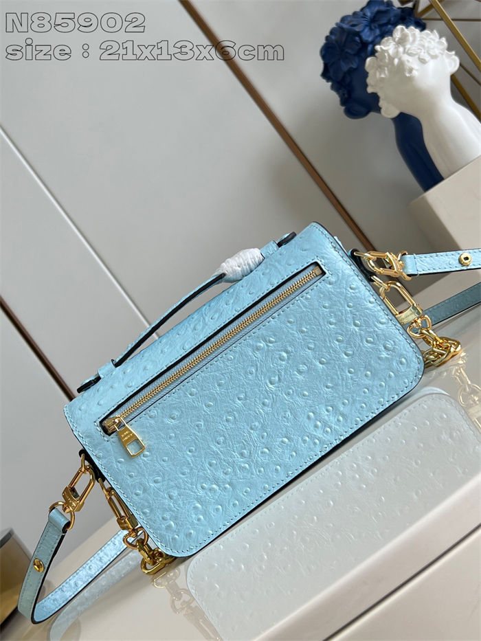 Louis Vuitton POCHETTE MÉTIS EAST WEST Ostrich leather N85902 Blue High
