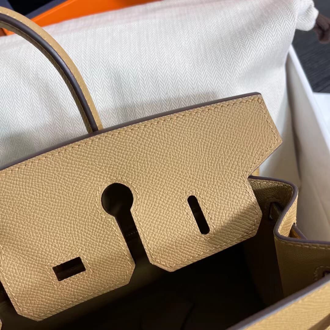 Hermes Birkin Sellier Bag 25/30cm Epsom Leather WAX Biscuit High
