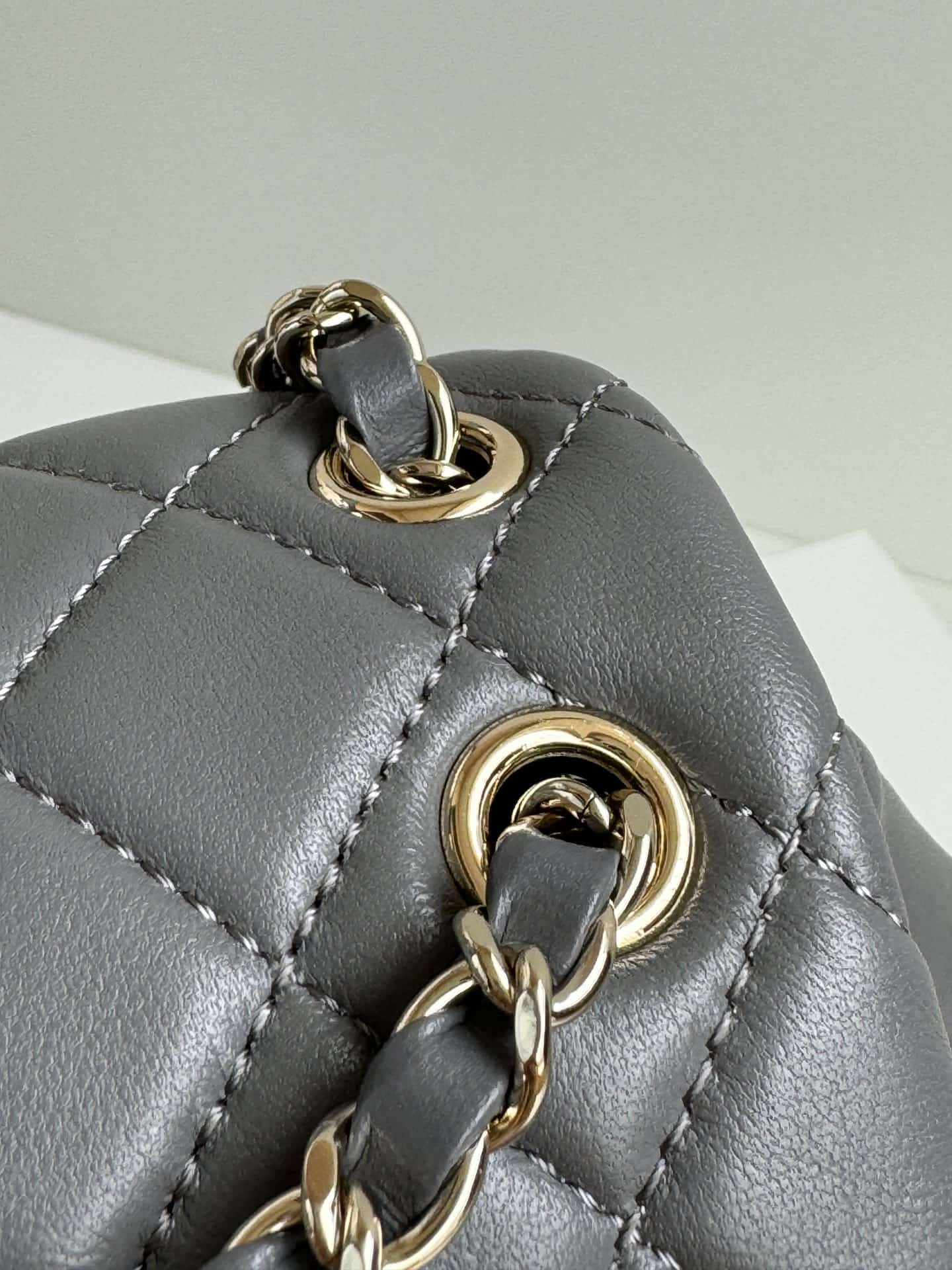 Chanel Small Quilted Duma Backpack Lambskin AS2908 Grey High
