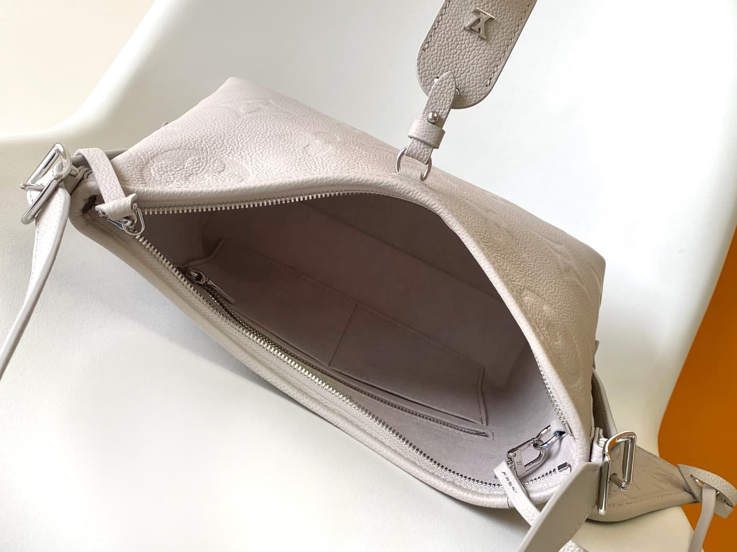 Louis Vuitton CarryAll PM Monogram Empreinte Leather M12917 Brume Gray High