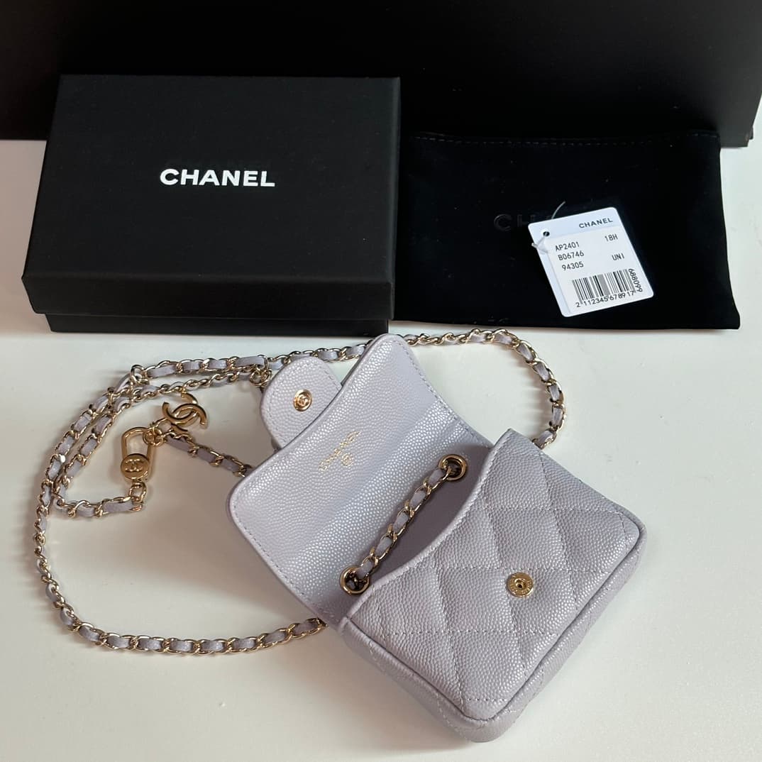 Chanel  Mini Flap Card Holder on Chain AP2401 A