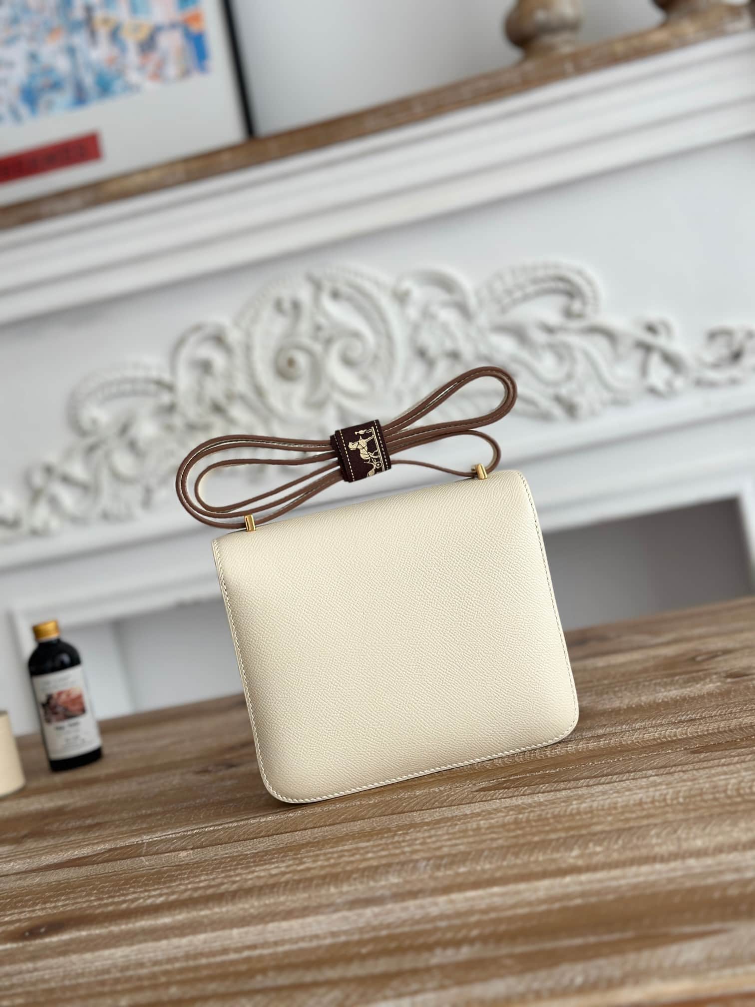 Hermes Mini Constance 18cm Epsom Bag WAX Craie High