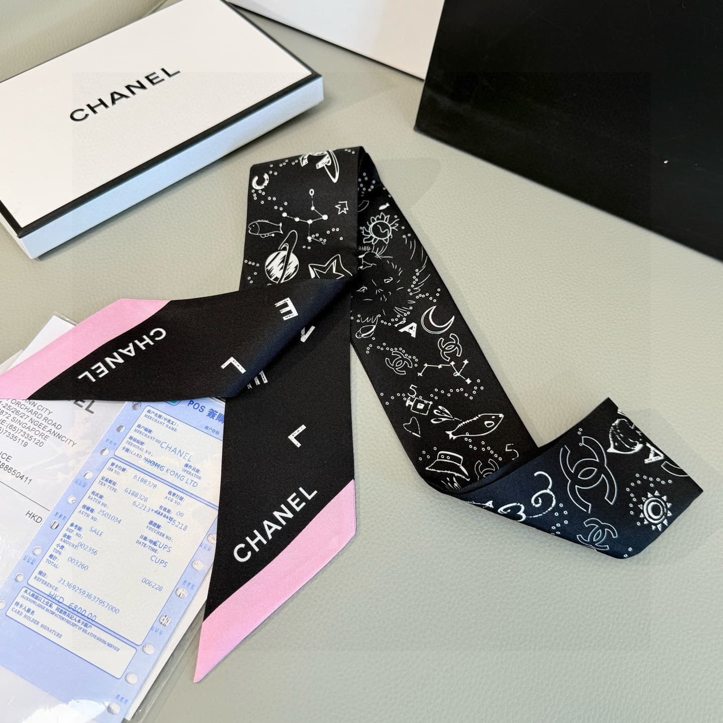 Chanel Silk Slim Bandeau Scarf
