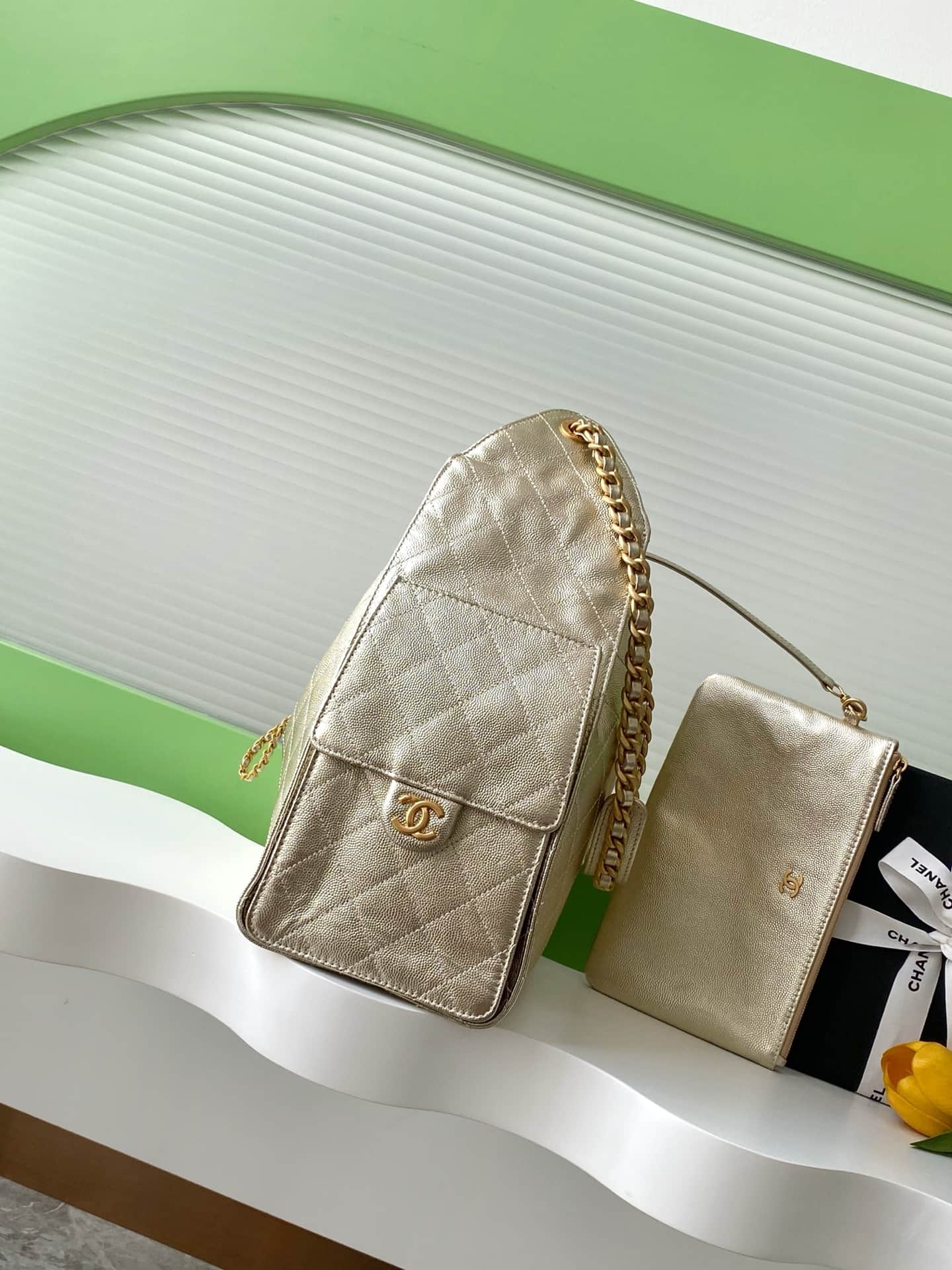 Chanel 25 Medium Hobo Medium handbag AS5311 Grained Calfskin & Gold-tone Metal Champagne A