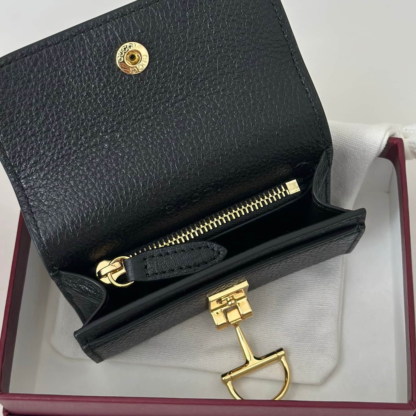 Gucci Softbit card case ‎828148 Black High