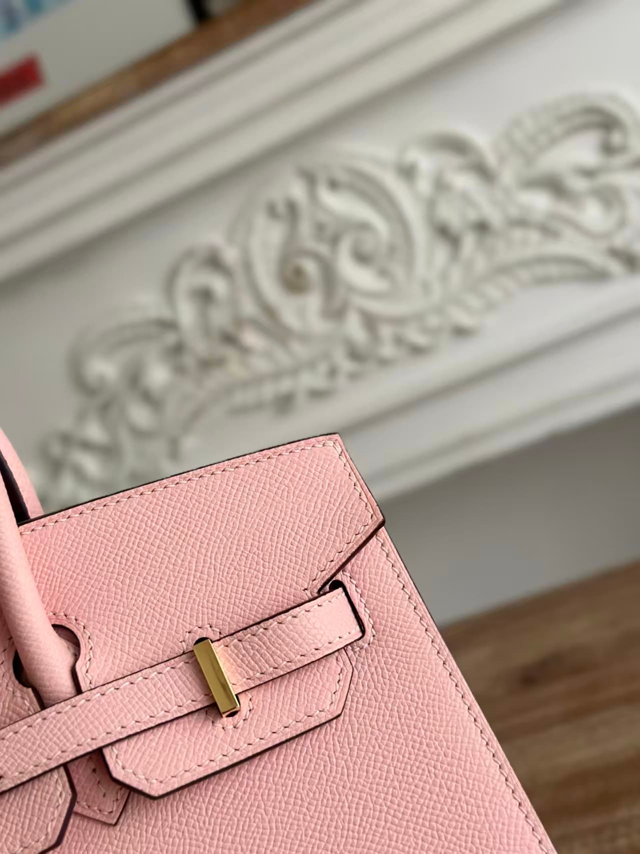 Hermes Birkin Sellier Bag 25/30cm Epsom Leather WAX  Rose Sakura  Gold-Metal High