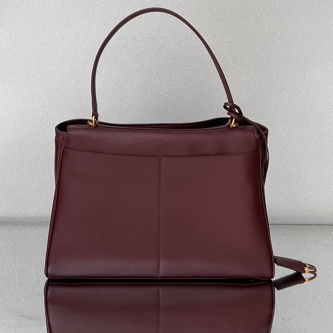 Balenciaga Rodeo Medium Bag in Dark Burgundy Leather With Gold-Tone Metal TOP