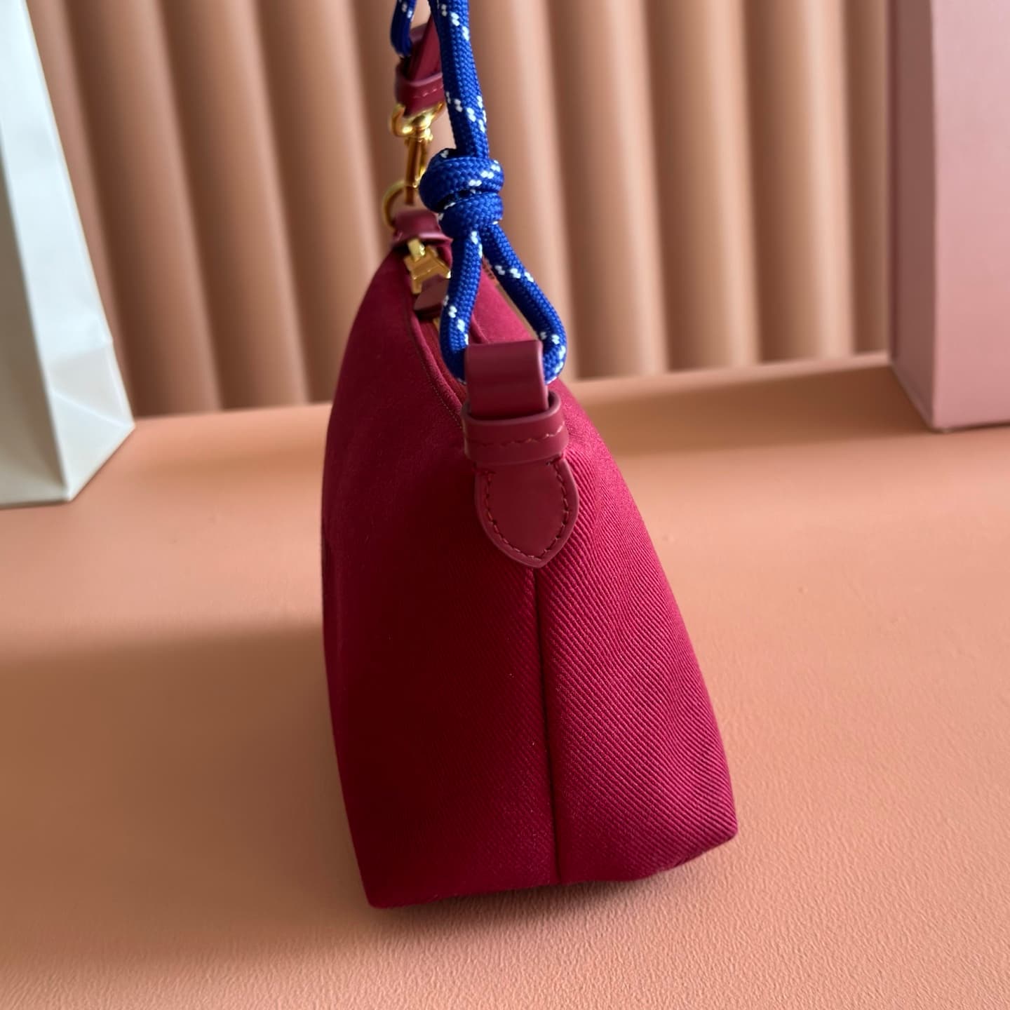 Miu Miu Gabardine pouch Cherry/Baltic Blue 5NE841 High