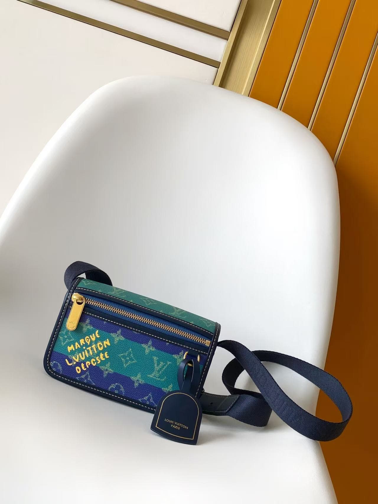 Louis Vuitton Bosphore Wearable Wallet Blue Stripes Monogram Heritage coated canvas M15173 High