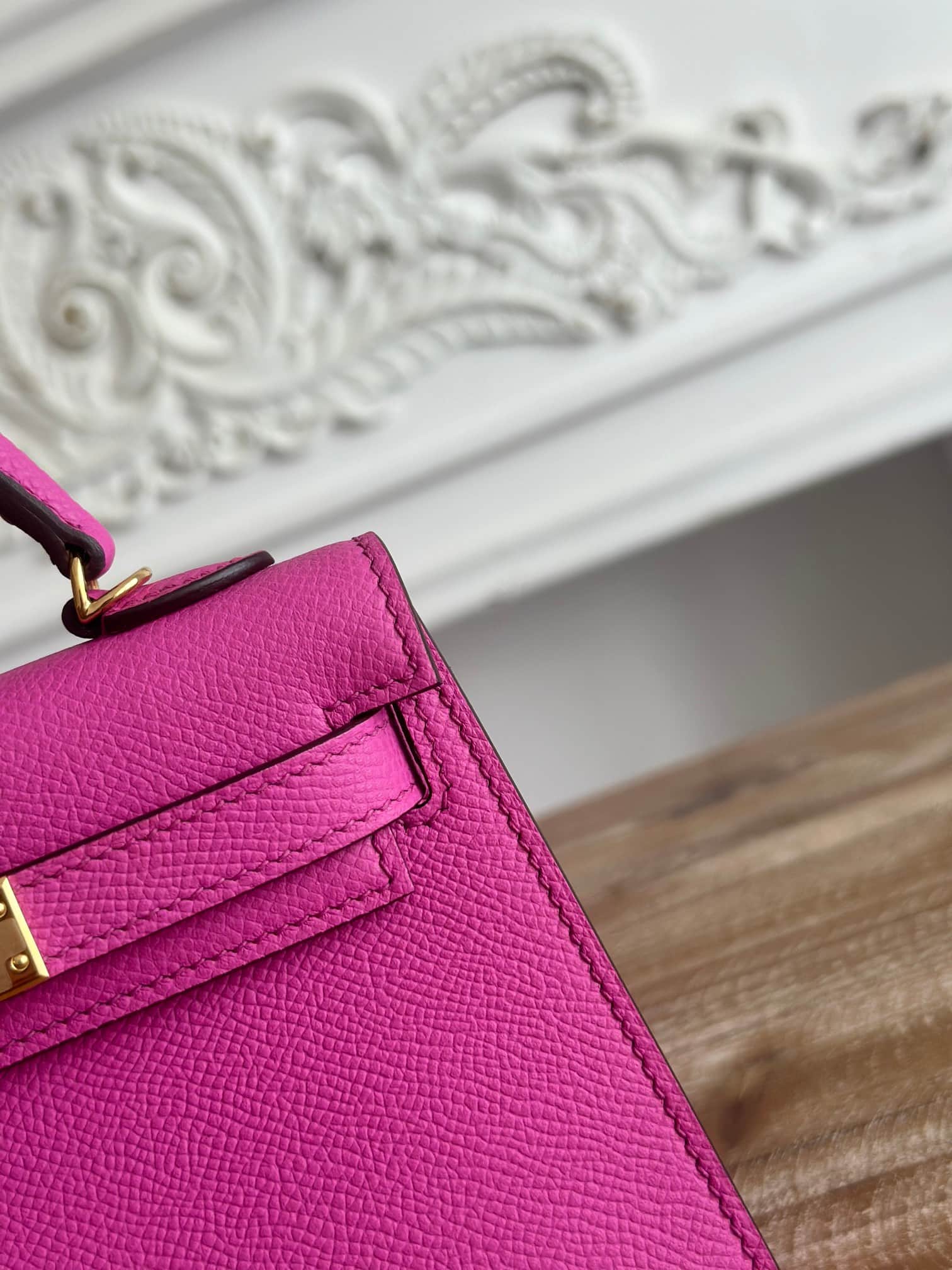 Hermes Kelly Mini II Bag Epsom Leather WAX Magnolia High