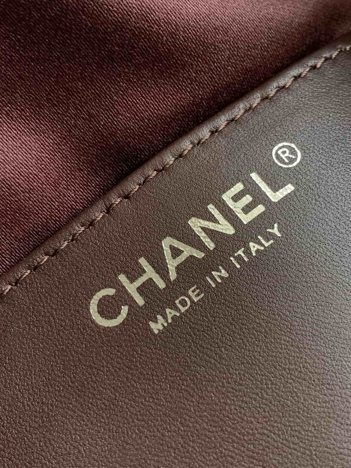Chanel 25 Small Hobo handbag AS5293 Shiny calfskin&Silver-tone metal Drak Brown A