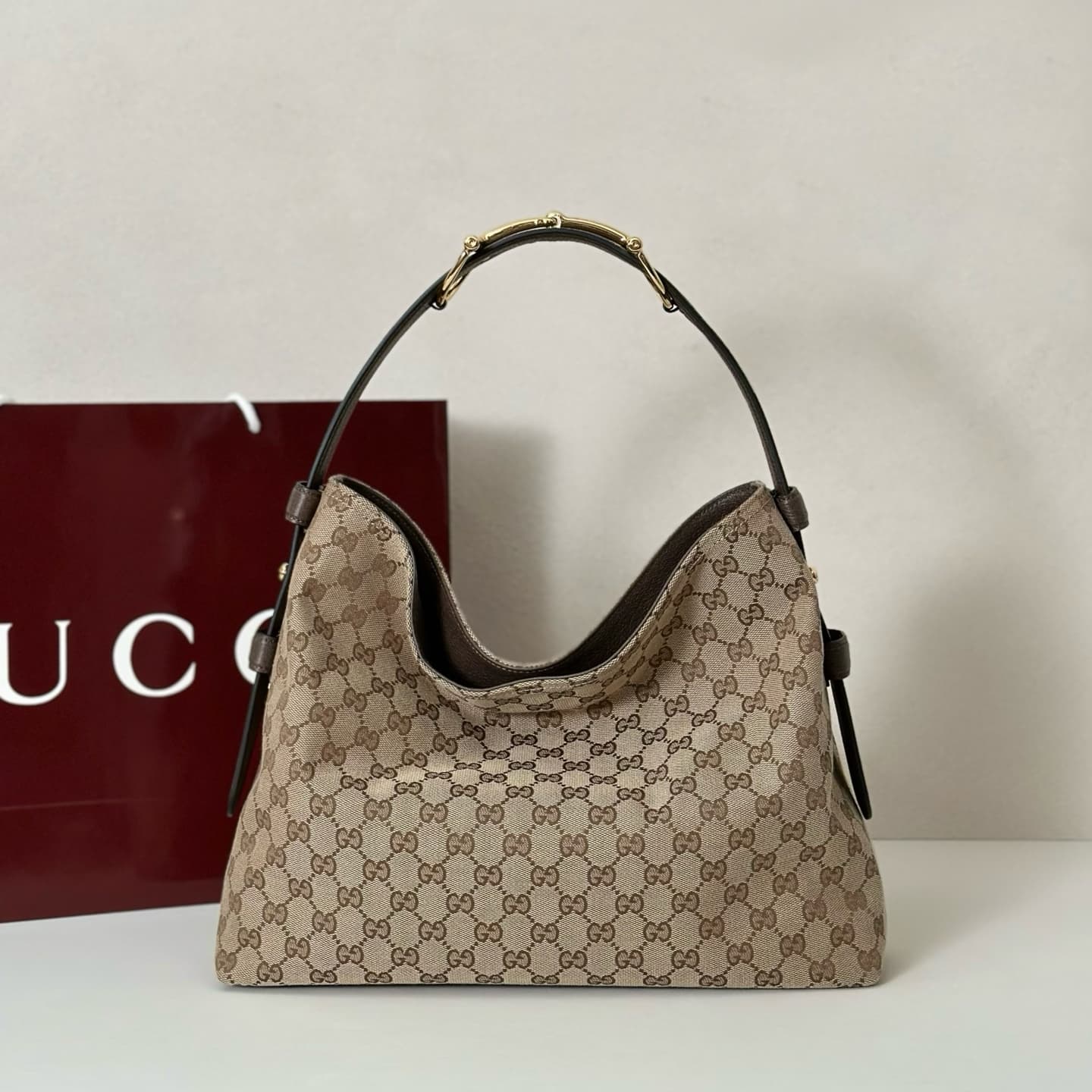 Gucci Beatrix medium tote bag 850926 Beige GG canvas High