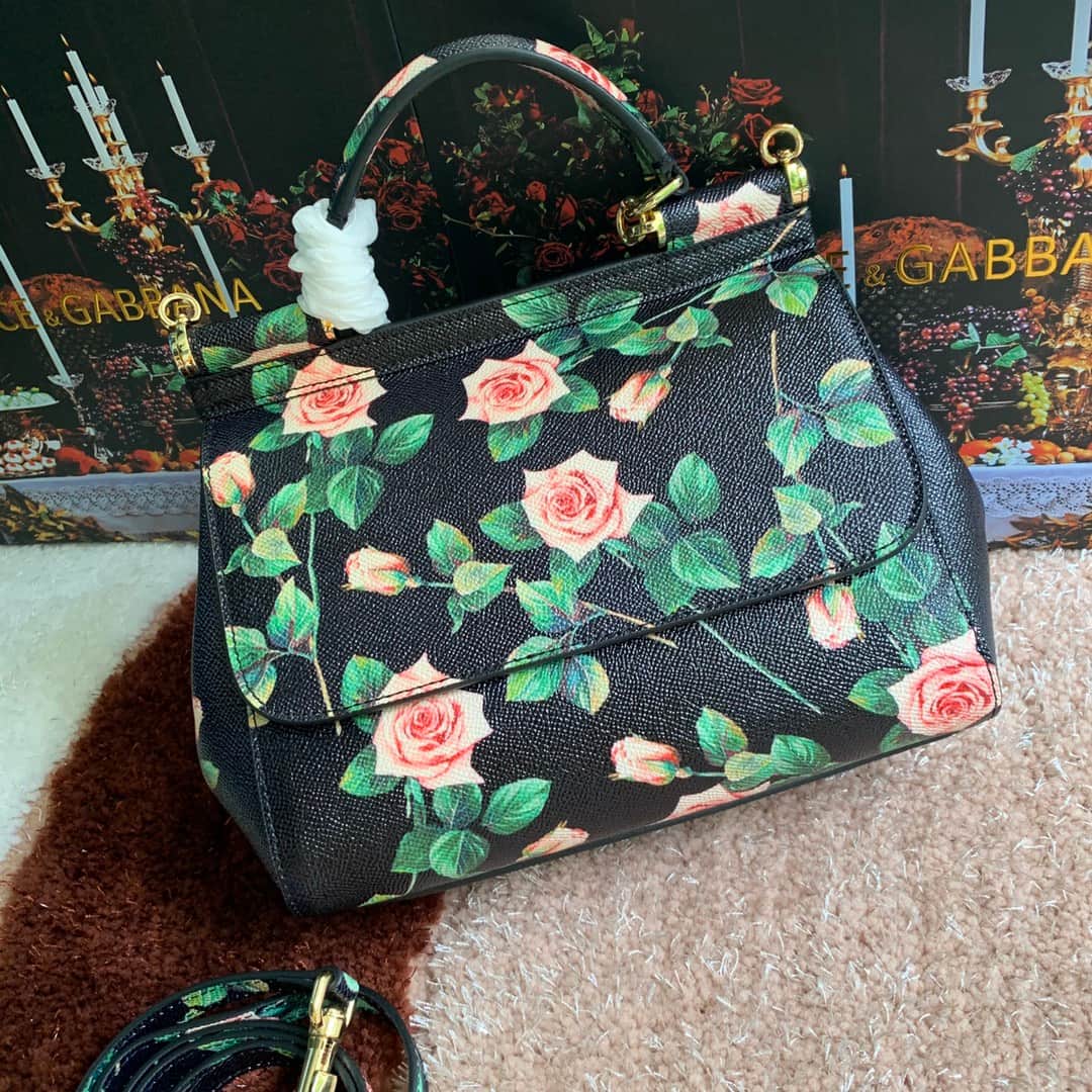 Dolce & Gabbana Miss Sicily top handle bag with multicolor print leather High