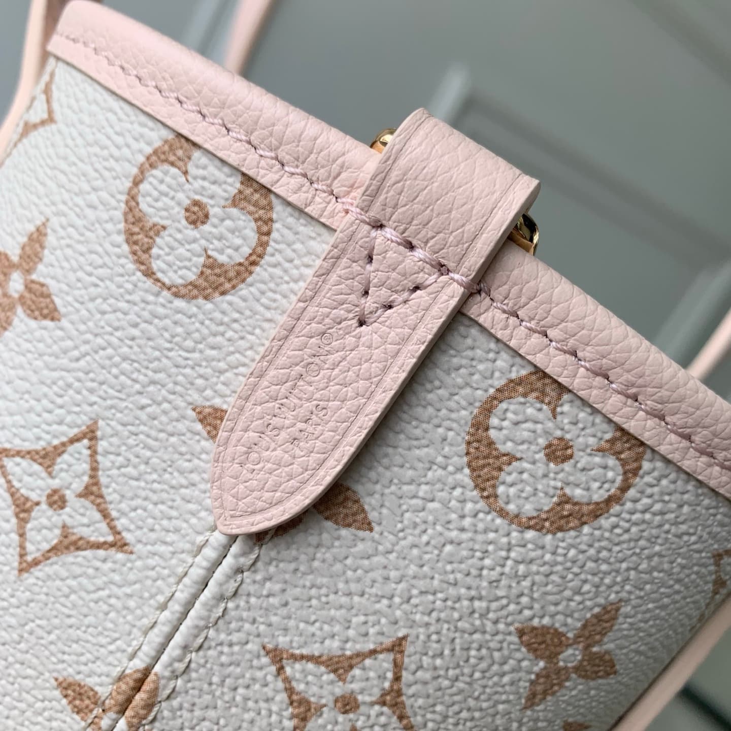 Louis Vuitton Neverfull Inside Out BB Monogram Dune / Pink Cowhide leather M2A466 High