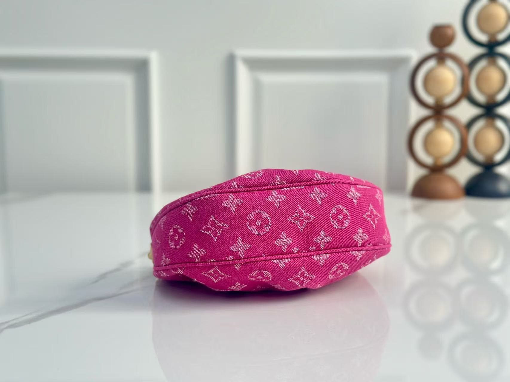 Louis Vuitton Pochette Valley Monogram Denim Fuchsia M28327 High