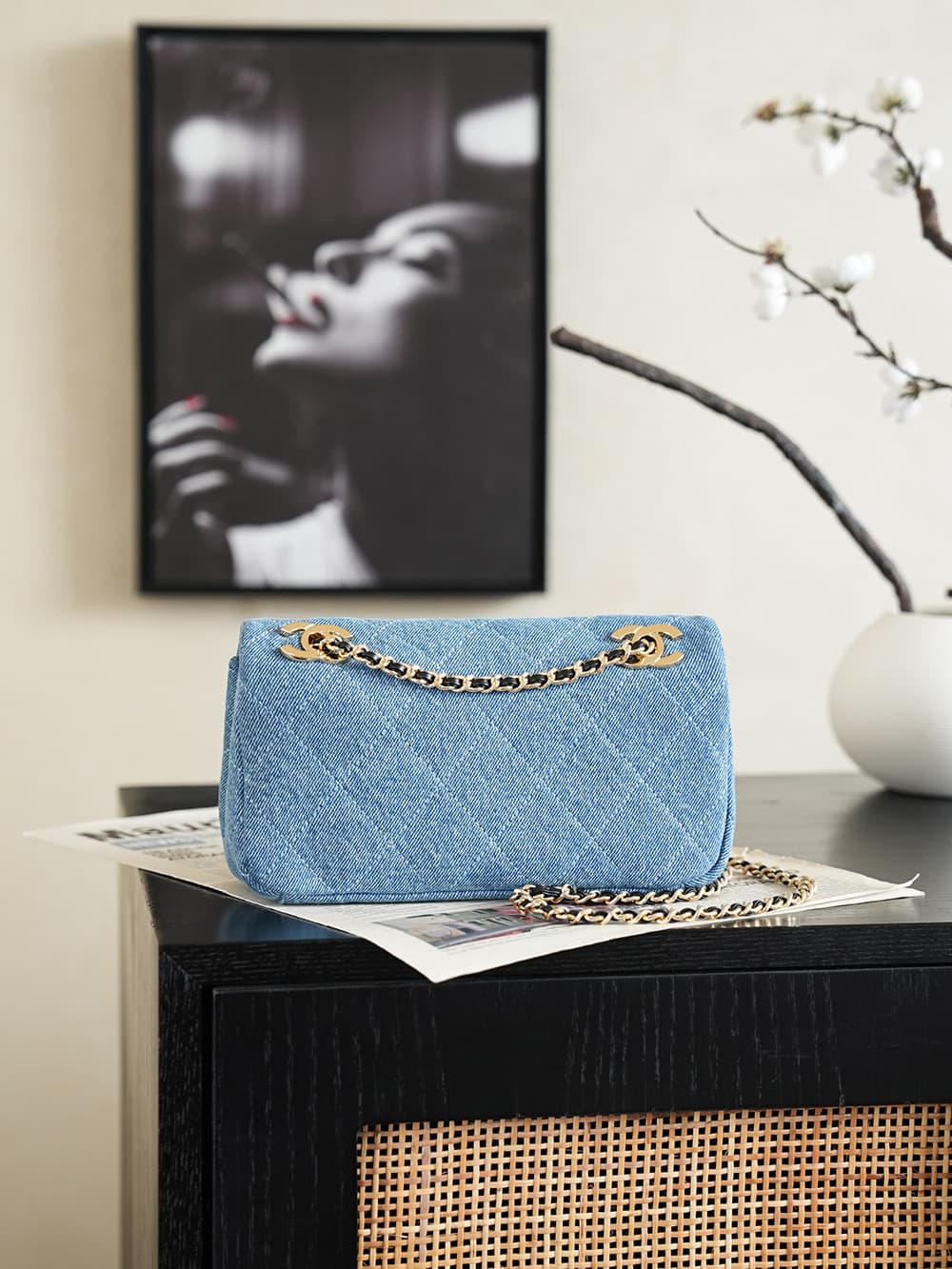 Chanel Flap Bag Denim & Gold-Tone Metal Caramel AS6449 A
