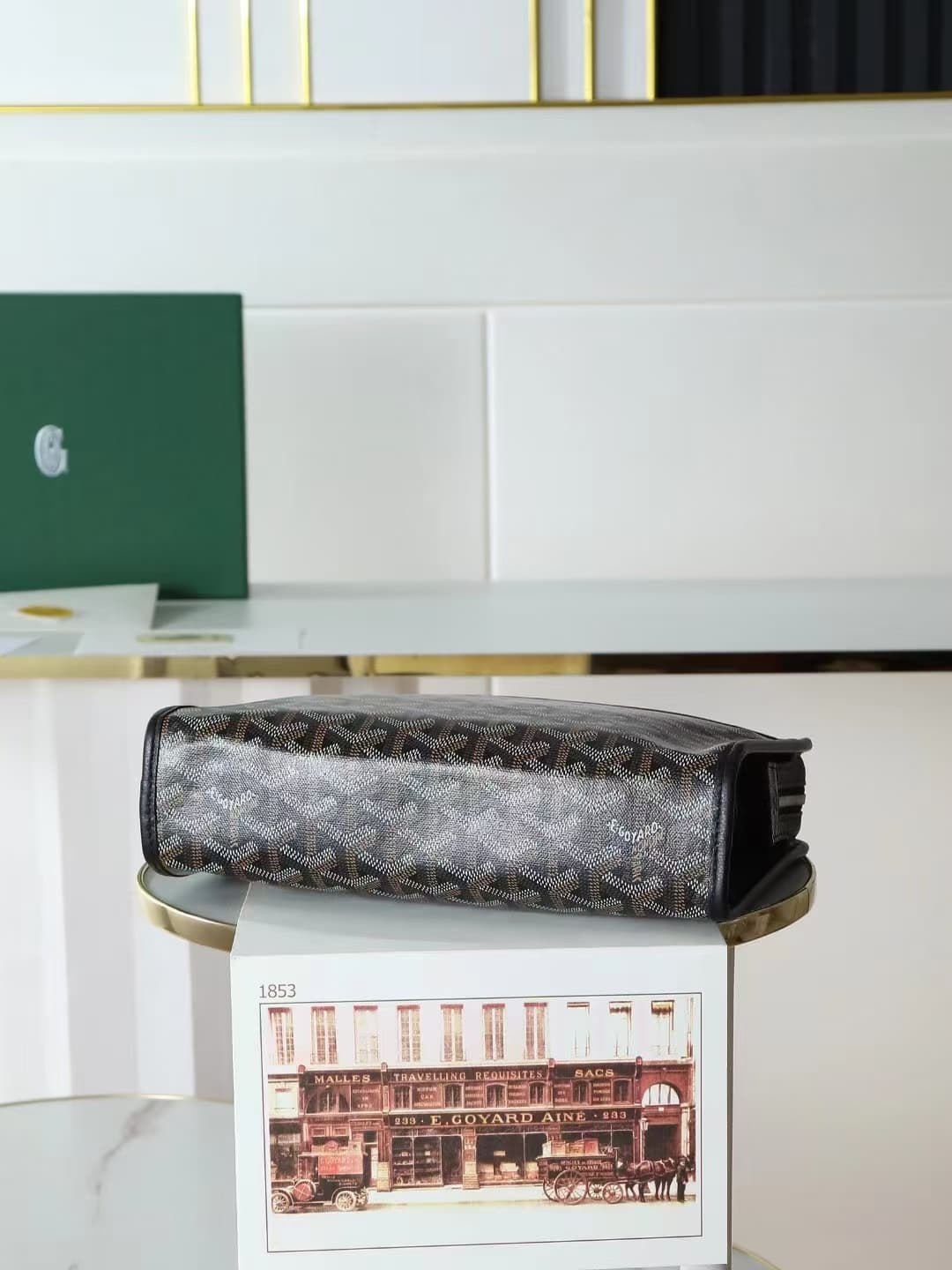 Goyard Jouvence Toiletry Bag in Black Goyardine Canvas High