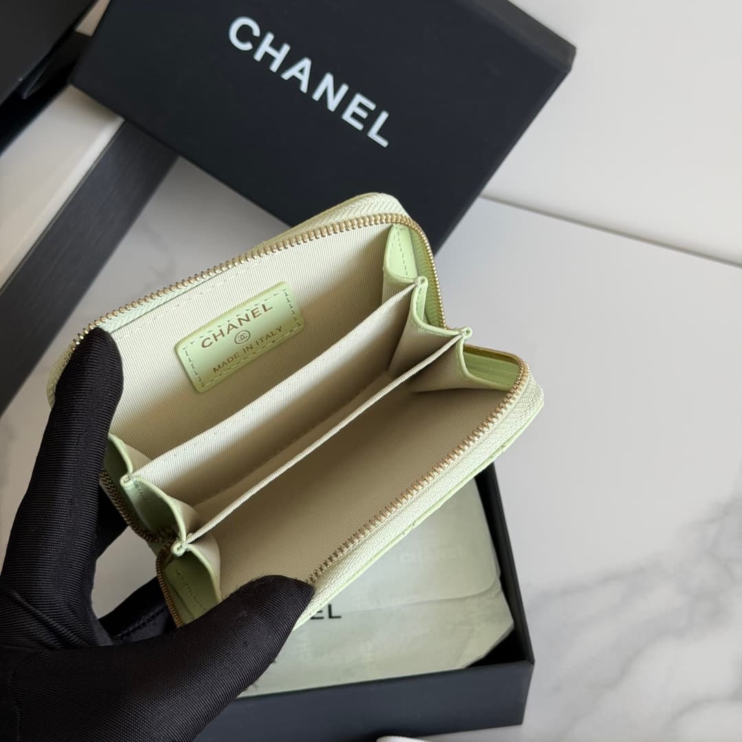 Chanel Coin Purse Shiny Grained Calfskin Strass & Gold-Tone Metal AP5078 High