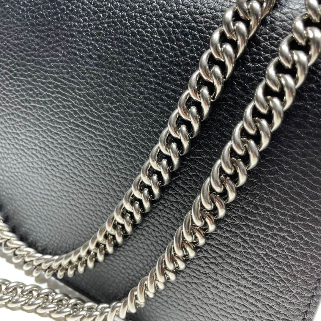 DIONYSUS GG SMALL SHOULDER BAG 400249 Leather Black High