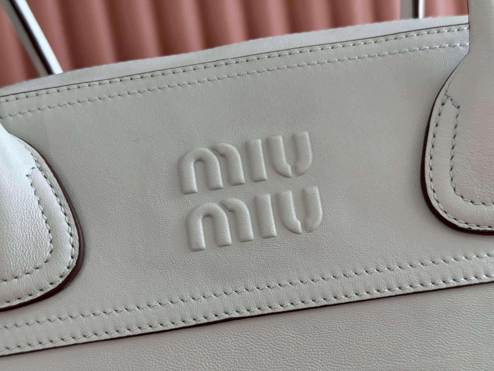 Miu Miu Vivant nappa leather bag Chalk White 5BB196 TOP