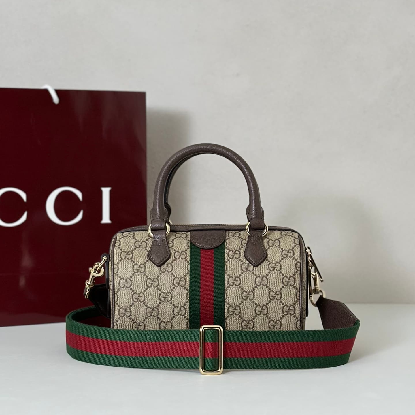 Gucci Ophidia small boston bag 841294 Beige High