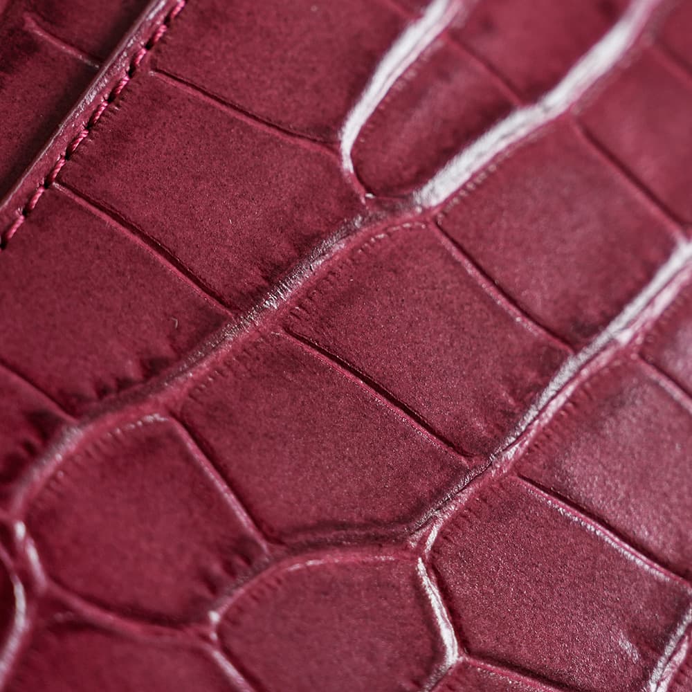 Chanel Small Vanity with chain Crocodile Embossed Calfskin& Gold-Tone Metal Burgundy AS5195 A