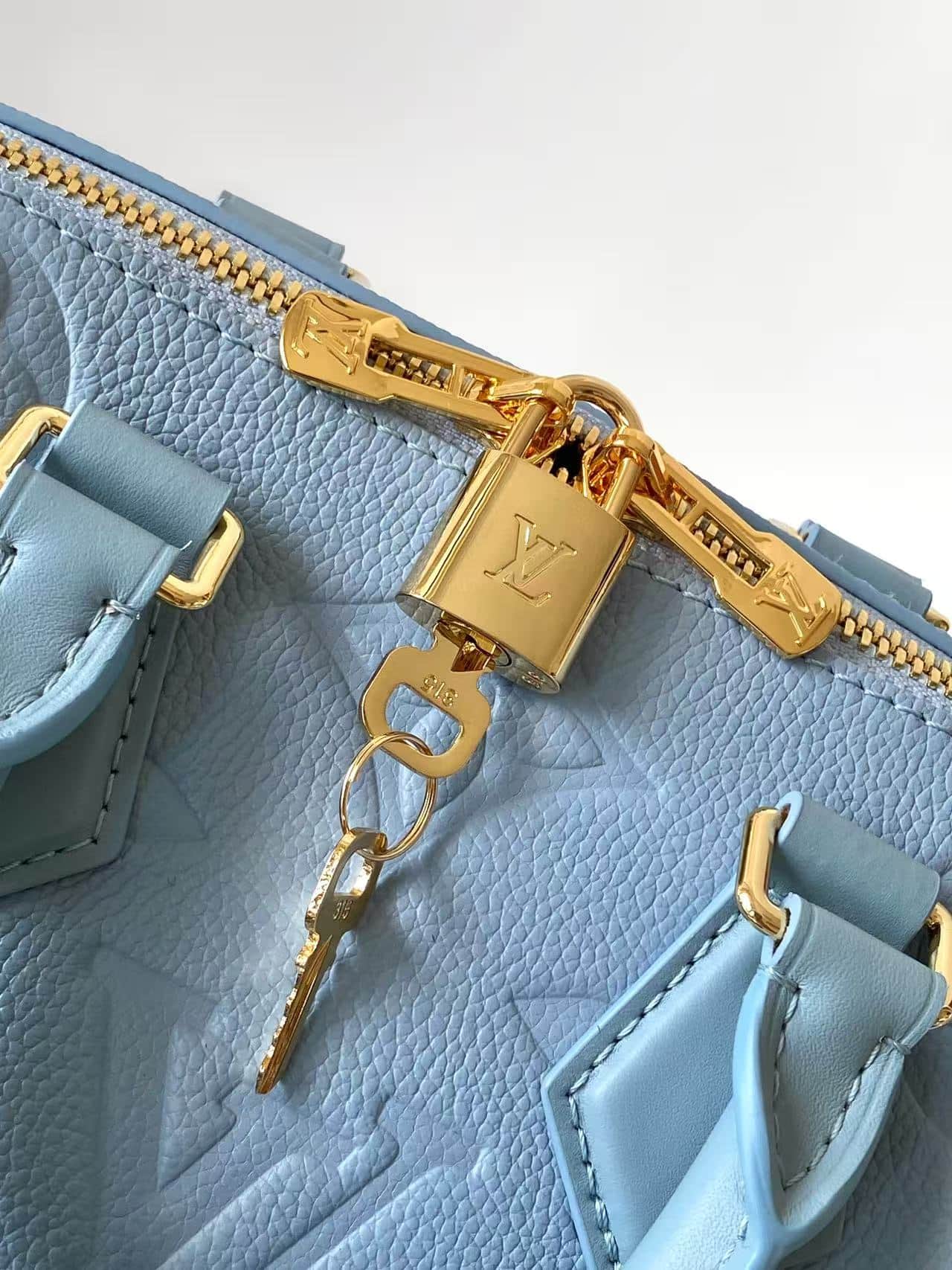 Louis Vuitton Speedy Bandoulière 20 Blue Jean Monogram Empreinte Leather M28316 High