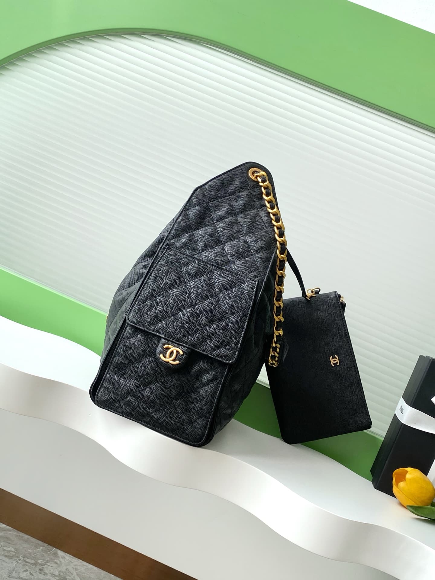 Chanel 25 Medium Hobo Medium handbag AS5311 Grained Calfskin & Gold-tone Metal Black A