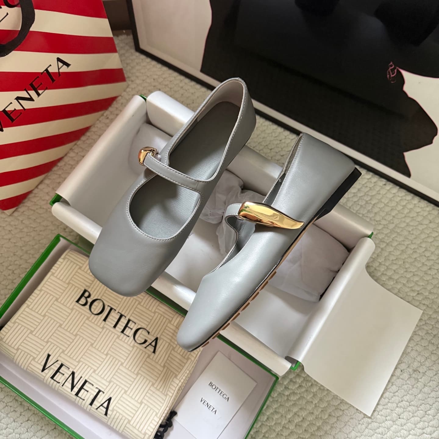 Bottega Veneta Nappa Leather Mary Jane Flats Women