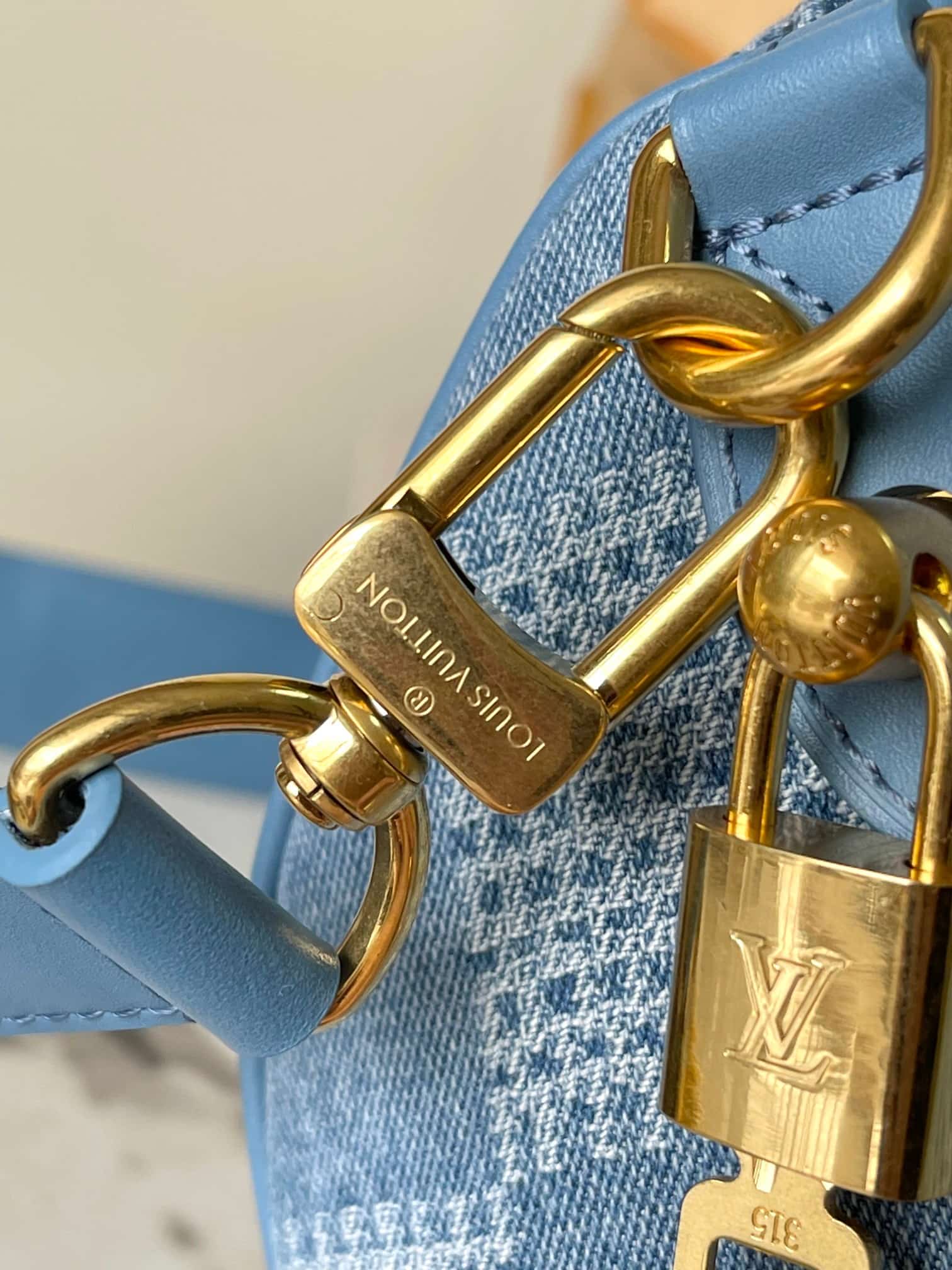 Louis Vuitton Speedy 30 Bandoulière Damier Denim Blue N00203 TOP