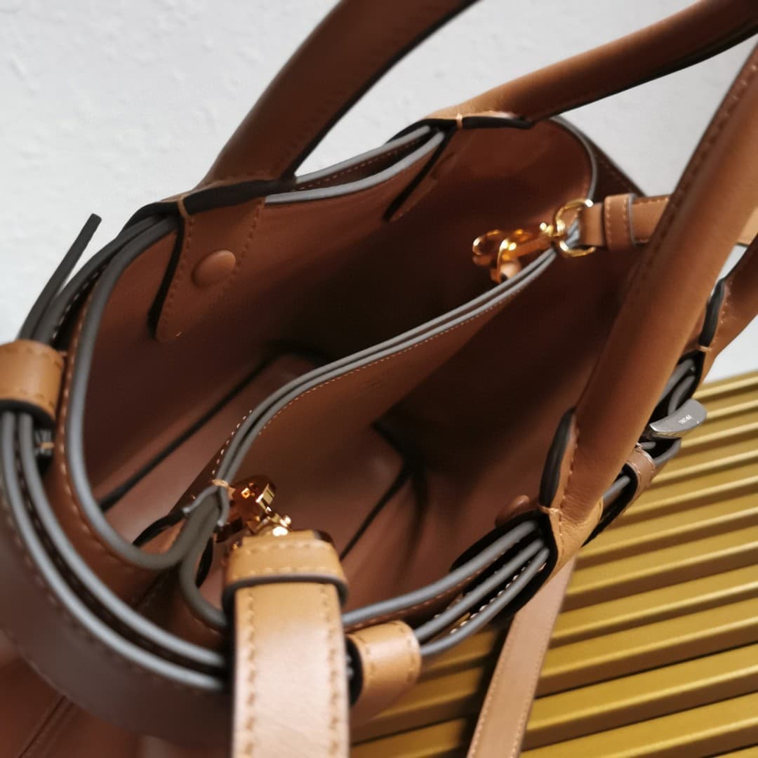 Prada Buckle small leather handbag with belt 1BA434 Caramel High