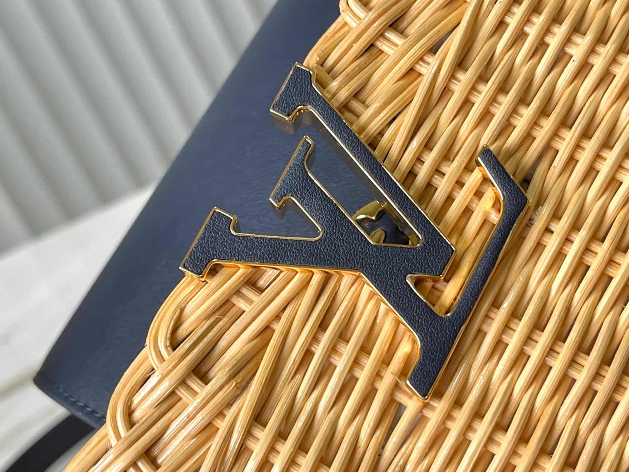 Louis Vuitton Capucines BB Rattan and cowhide leather M14366 Navy Top