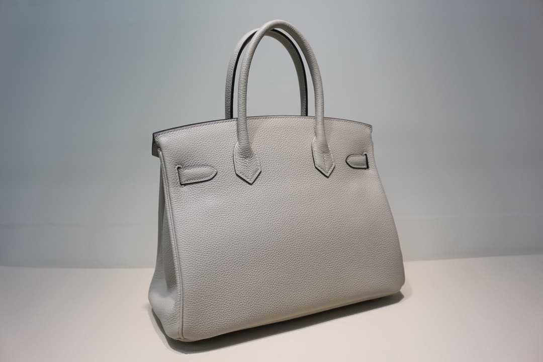 Hermes Birkin 25/30/35cm Bag Togo Leather In Pearl Gray WAX High