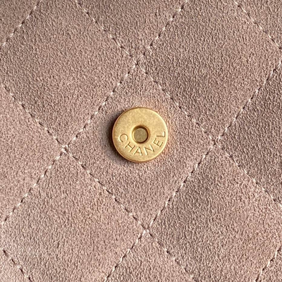 Chanel 25 Medium Hobo Medium handbag AS5311 Suede & Gold-tone Metal Beige High